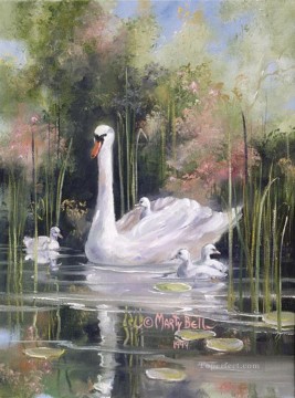 Jardín Painting - PLS47 impresionismo jardín estanque de gansos